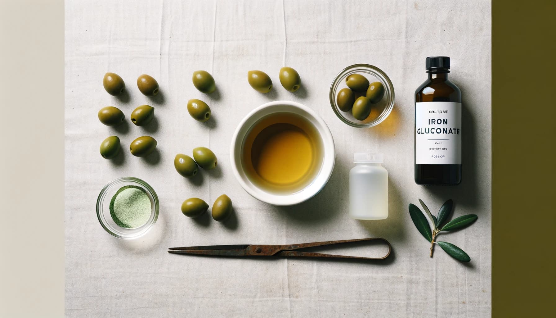 Zeytin Karartma İşlemi İçin Demir Glukonat Bazlı Formülasyon